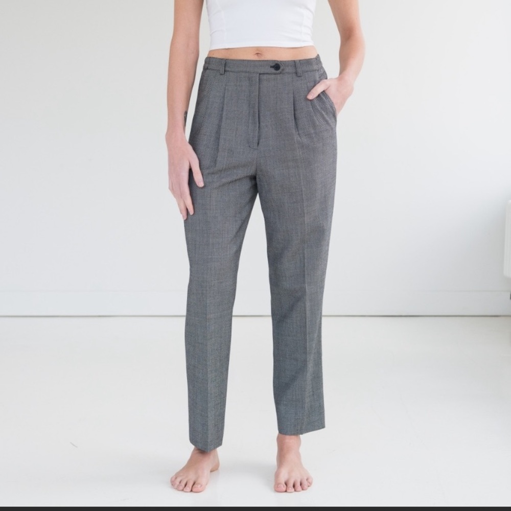 Vintage J'envie Herringbone Houndstooth Heritage Wool Trouser Pants - Picture 2 of 13